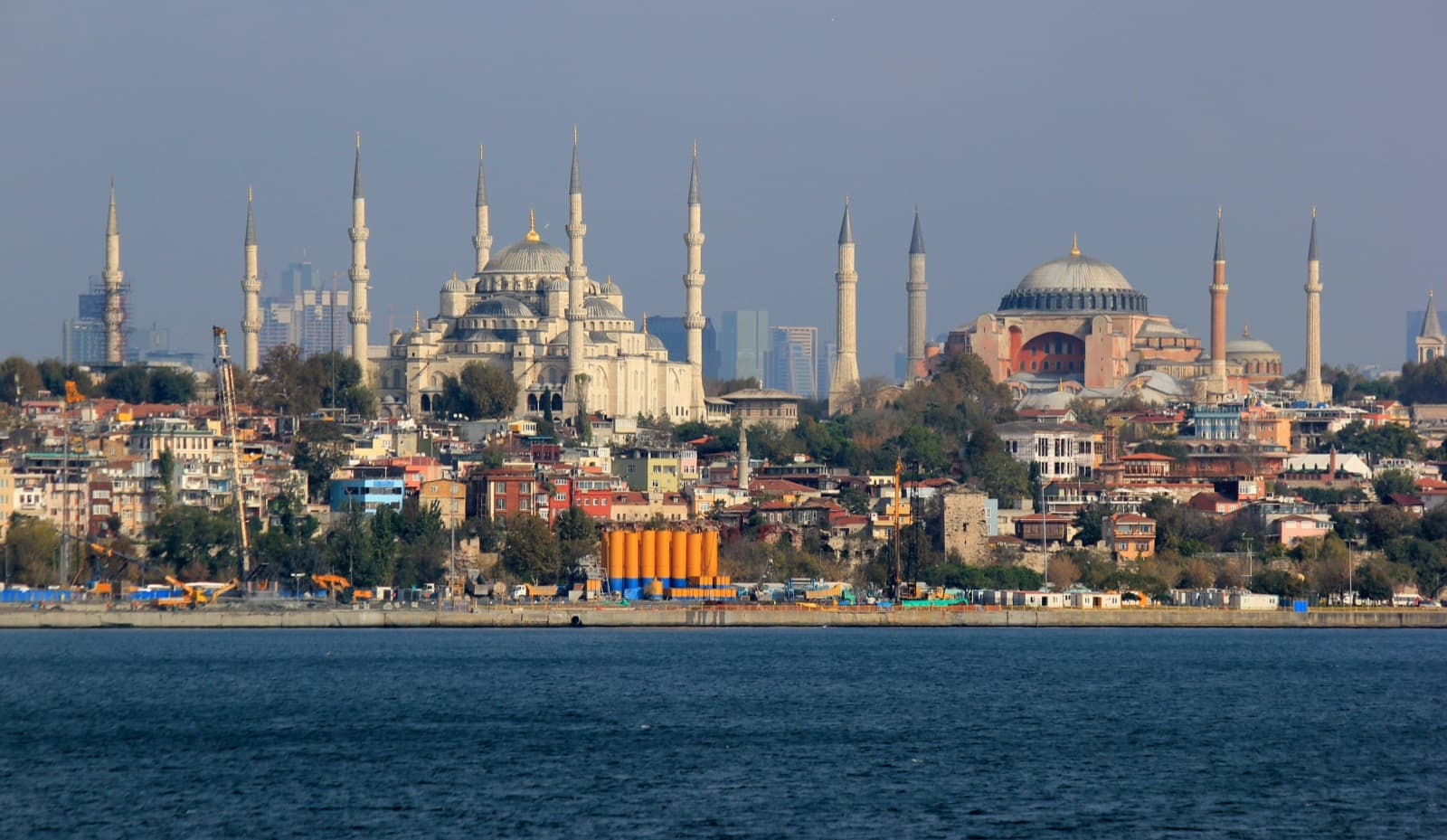 Hagia Sophia seen across the plaza in Sultanahmet, Istanbul's Old City